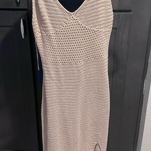 Aritzia Beige Sleeveless Midi Dress